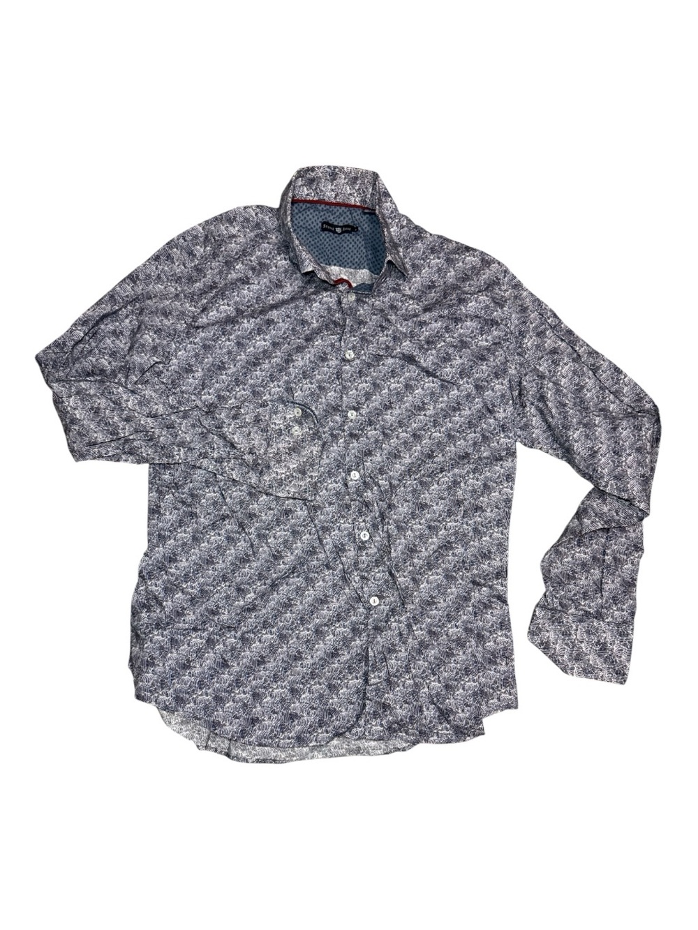 STONE ROSE Men's Geometric Patterned Long Sleeve Button-Up Shirt Size 2XL (6)